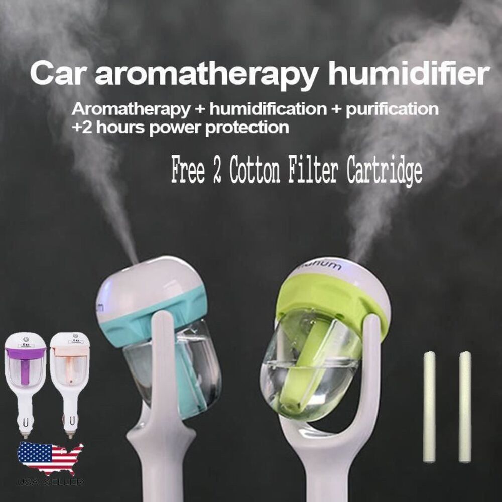 Portable Car Aroma Therapy Perfume Air Freshener Auto Humidifier Diffuser Filter